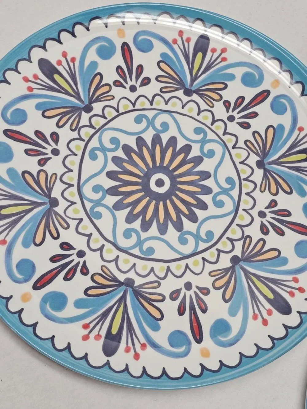Beautiful Bzyoo Dinnerware Melamine Blues Collection Plates Bowls 12 Piece pc